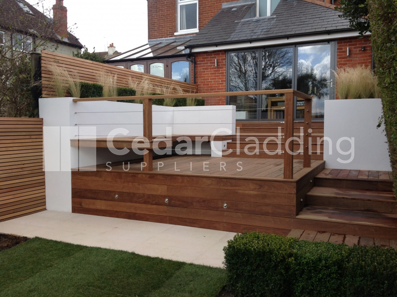 Ipe 21x145mm hidden fix decking and 20x45mm PAR Cedar Fence