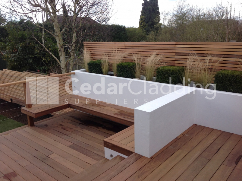 Ipe 21x145mm hidden fix decking and 20x45mm PAR Cedar Fence