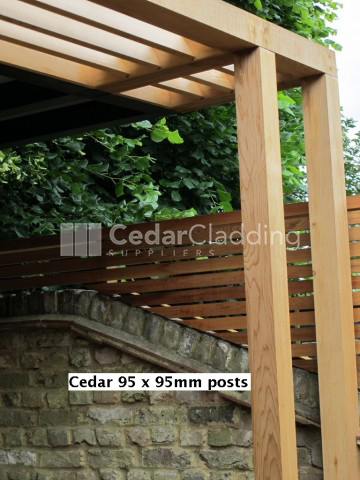 Western Red Cedar 95 x 95mm P.A.R. Fencing posts