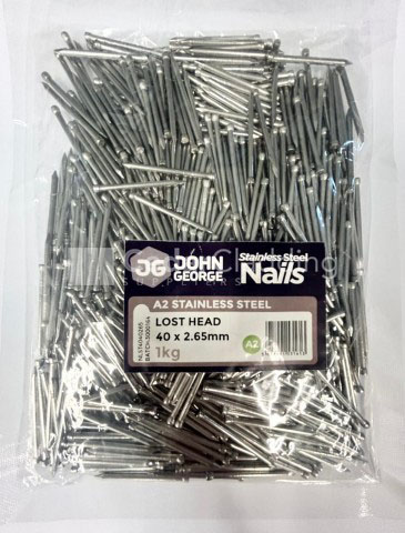 Stainless Steel 40mm x 2.65mm Lost Head 1kg