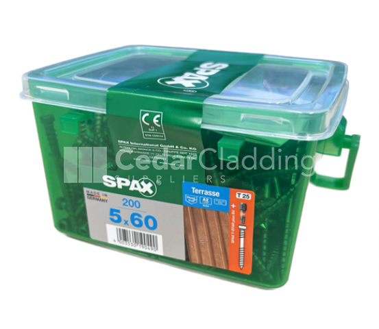 Spax Stainless 5.0 x 60mm x 200 tubs decking screw