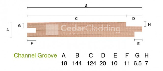 Western Red Cedar 18 x 144mm Channel Groove ST5